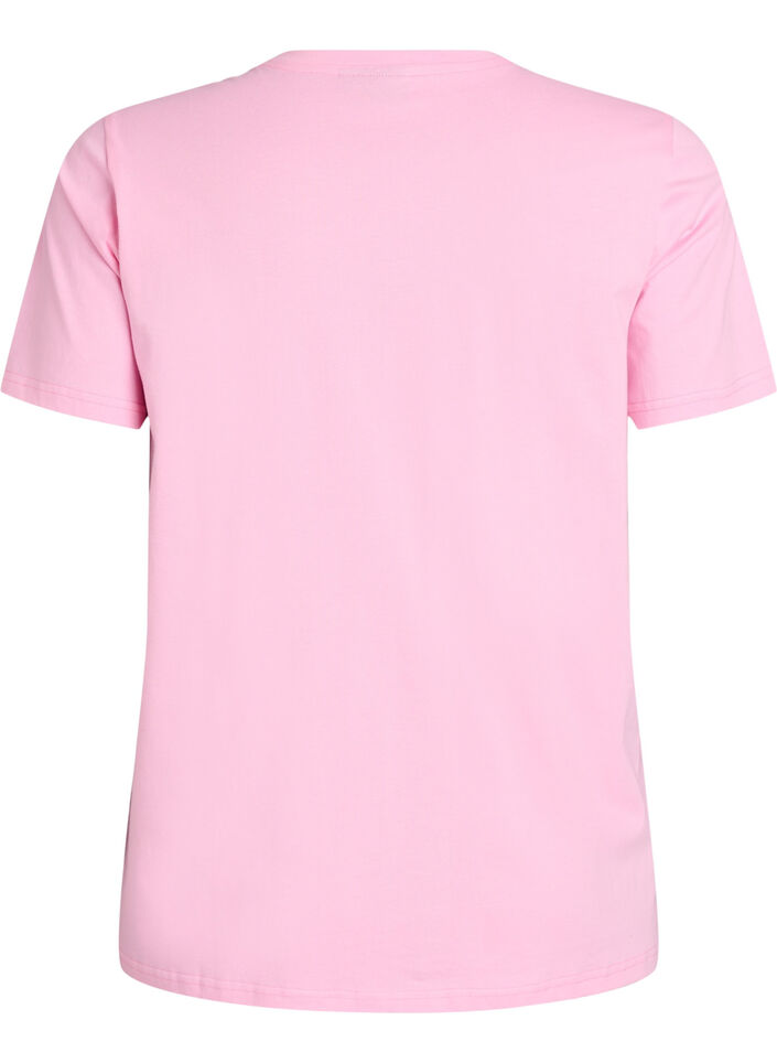 T-shirt en coton avec texte brod&eacute;, Blanc, Packshot image number 1