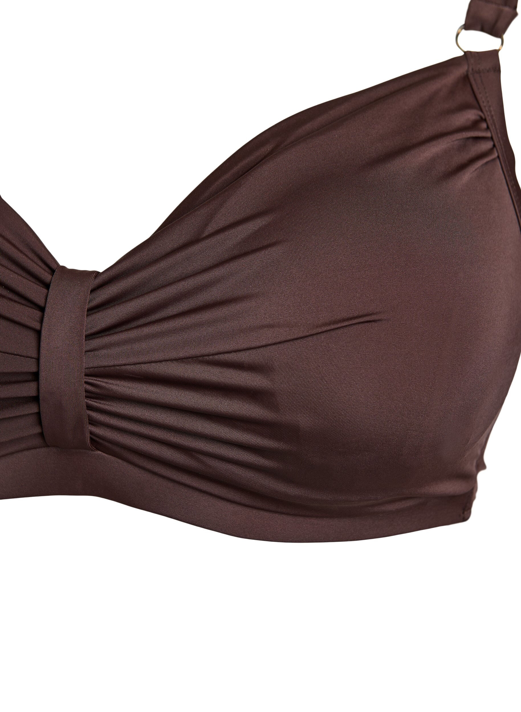 Zizzi Soutien-gorge de bikini &agrave; armatures avec drap&eacute;, Marron, Packshot image number 2