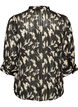 Chemise &agrave; motifs avec col montant et manches 3/4, Noir, Packshot image number 1