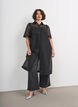 Robe en organza avec poches poitrine et manches bouffantes, Noir, Model image number 1