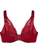 Soutien-gorge rembourr&eacute; en dentelle avec armatures, Rouge, Packshot image number 1
