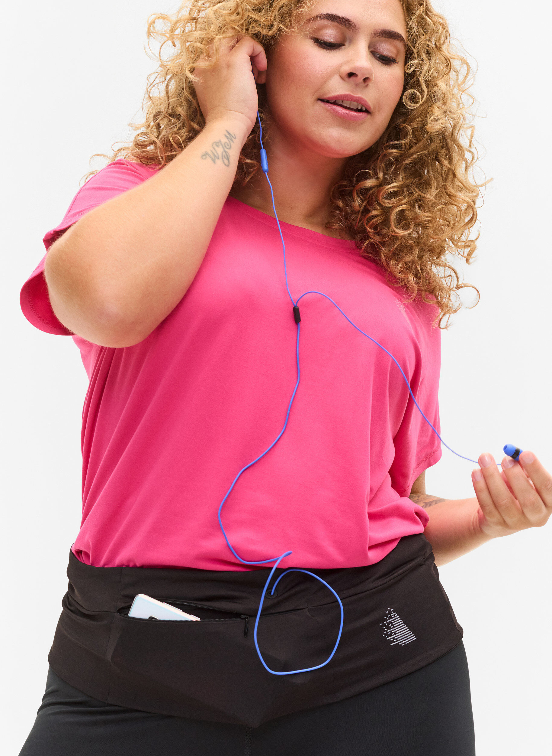 ZizziLoopriem met reflex en zakken, Black, Model image number 2