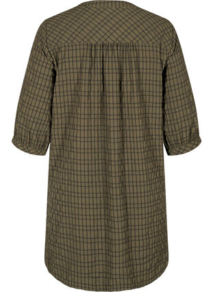 Tunique chemise à carreaux à manches 3/4, Ivy Green Check, Packshot image number 1