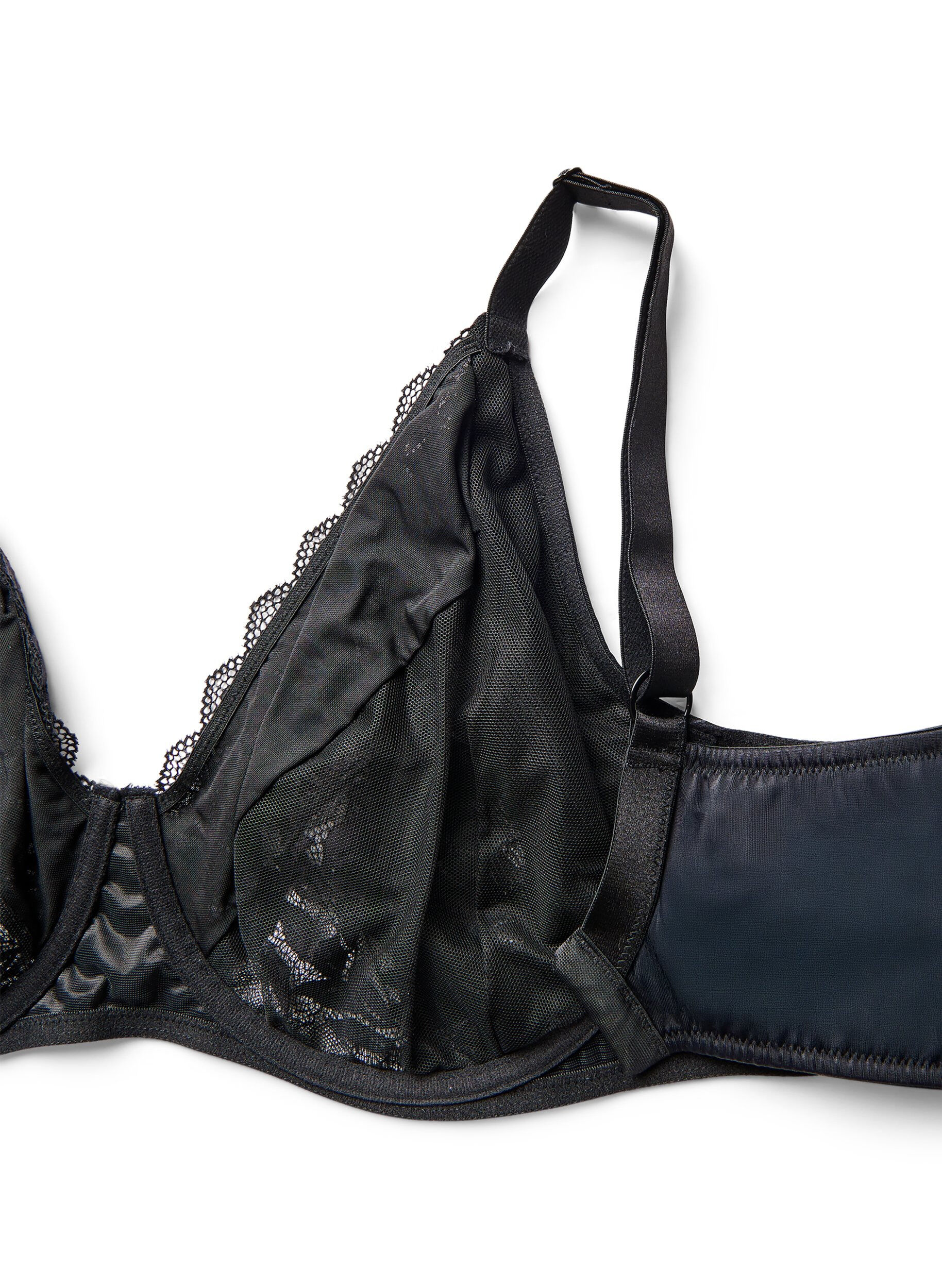 Zizzi Soutien-gorge couvrant en dentelle, Noir, Packshot image number 3