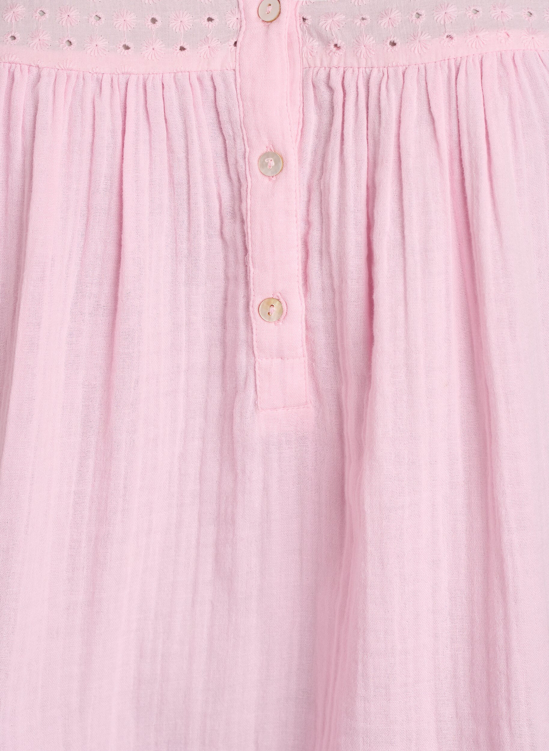 ZizziBlouse in katoenen mousseline met broderie anglaise, Roze, Packshot image number 2