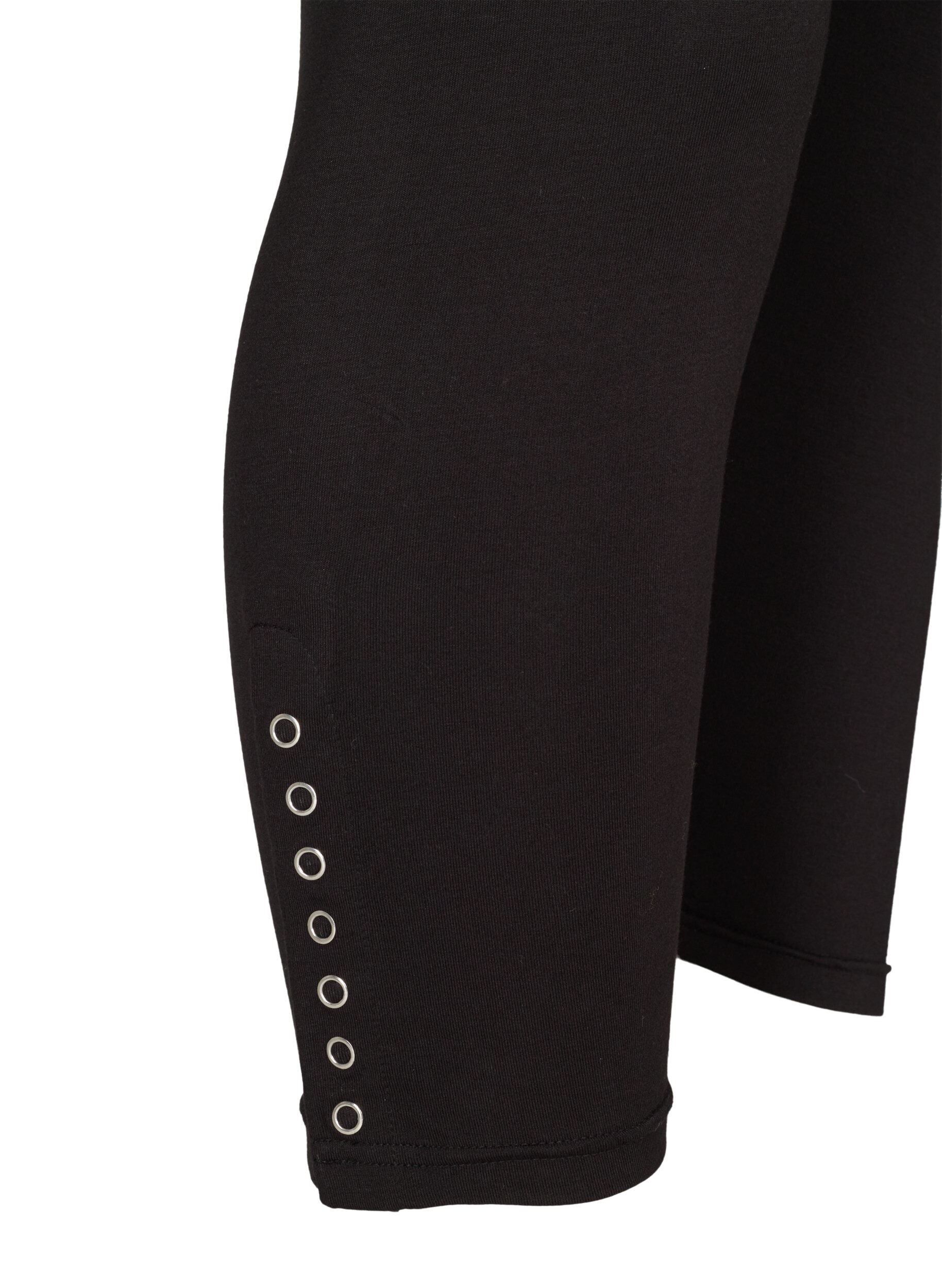 Zizzi Legging 3/4 avec boutons, Black, Packshot image number 3