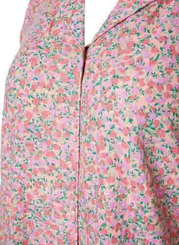 Chemise de nuit en coton avec imprimé floral, Powder Pink, Packshot image number 2
