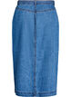 Lange denimrok met knoopjes en strikriem, Blauw, Packshot image number 1