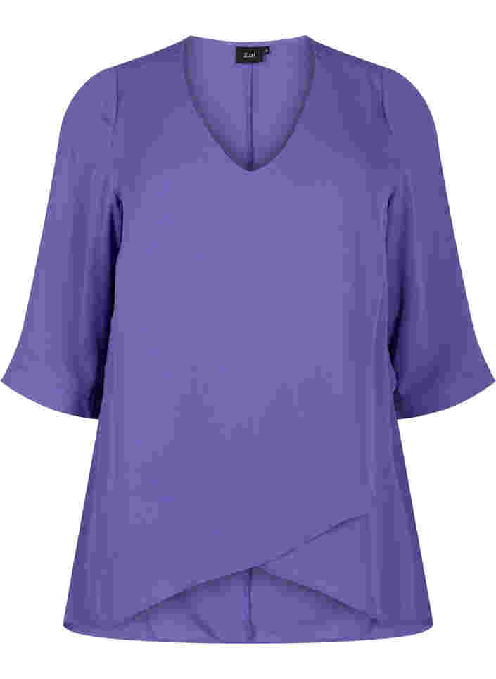 Top met 3/4-mouwen en v-halslijn, Ultra Violet, Packshot image number 0