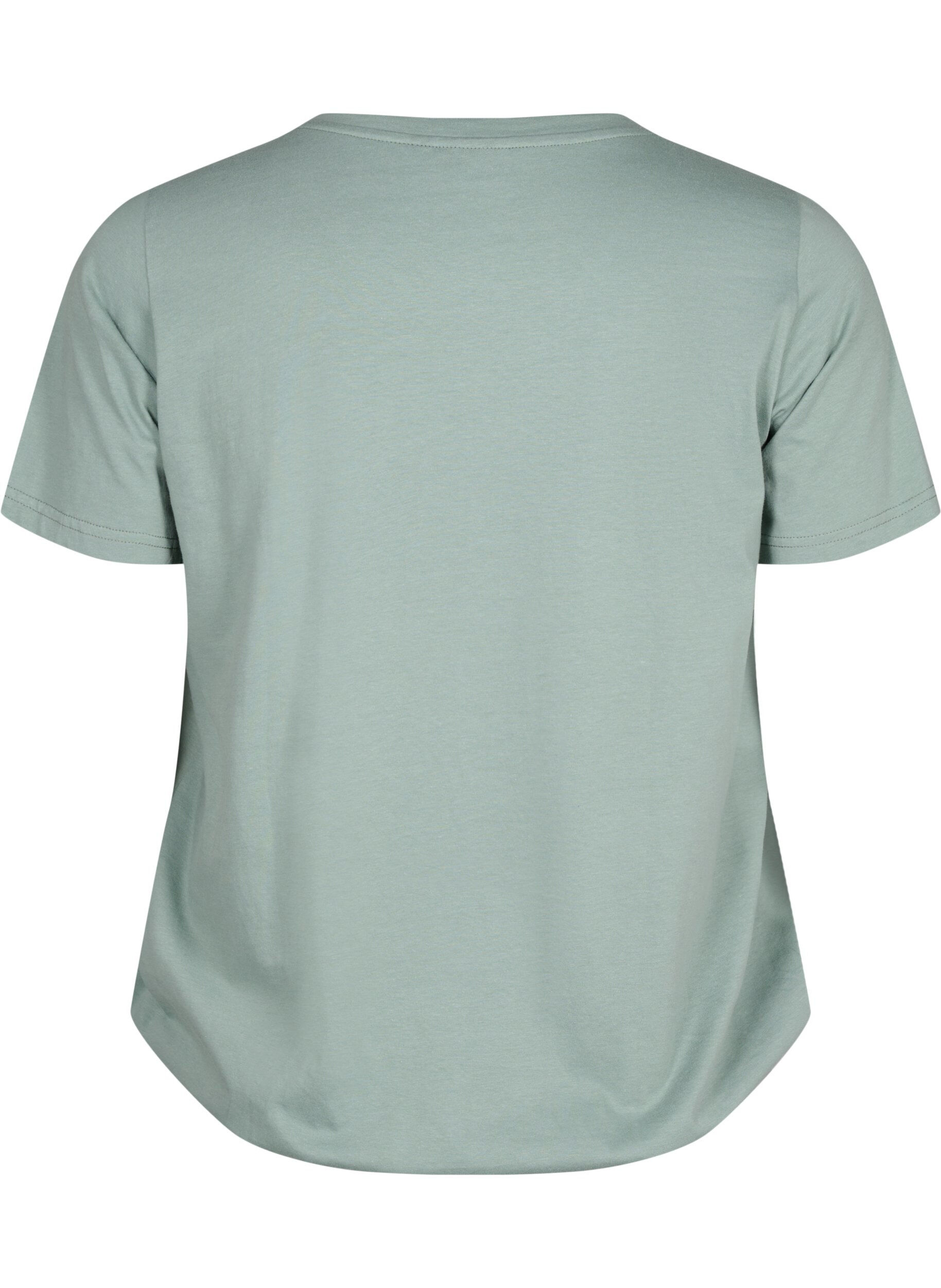 ZizziKatoenen t-shirt met korte mouwen en elastische rand, Chinois G. W. Live, Packshot image number 1