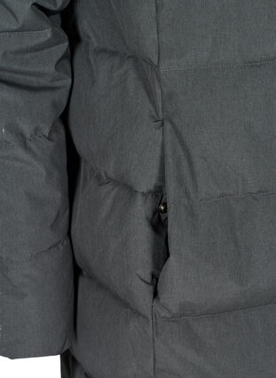 Veste d'hiver matelassée longue à capuche, Dark Grey Melange, Packshot image number 3