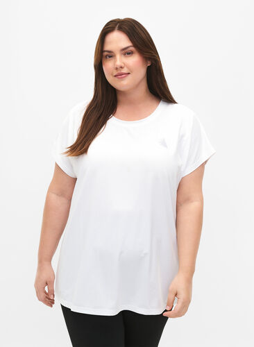 Trainings T-shirt met korte mouwen, Bright White, Model image number 0