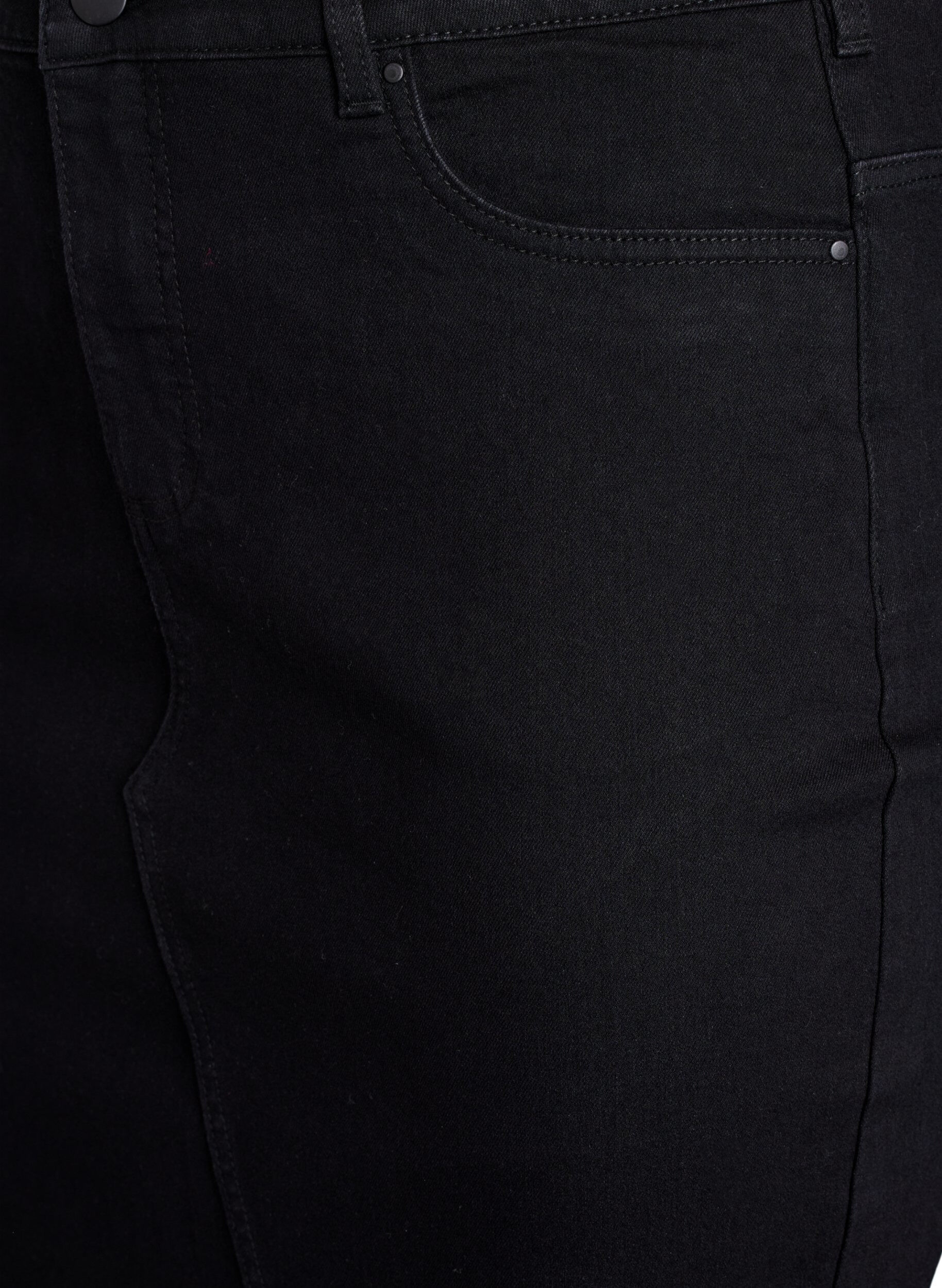 ZizziFLASH - Nauwsluitende denim rok, Zwart, Packshot image number 2