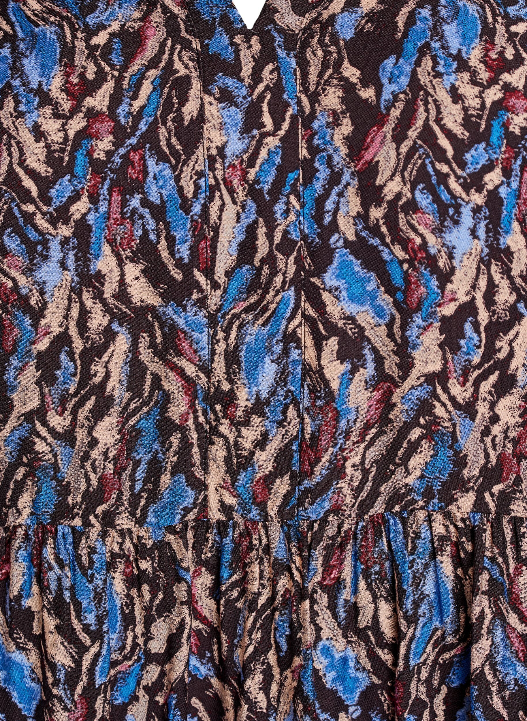 ZizziA-lijn jurk met rucheskraag, Blauw, Packshot image number 2