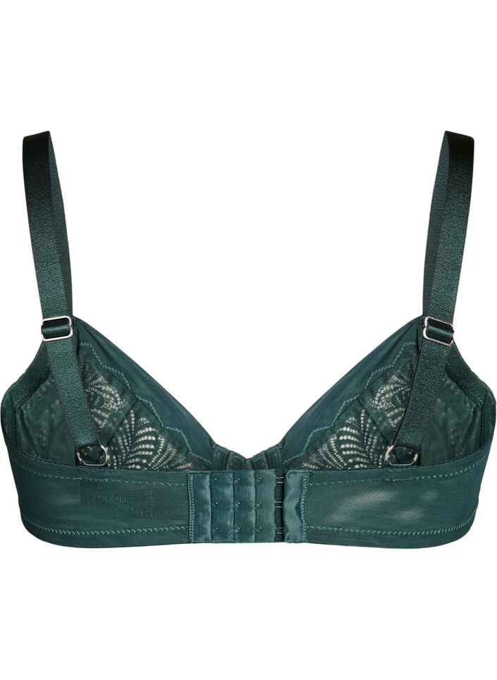 Volledig dekkende beha met beugel en kant, Groen, Packshot image number 1