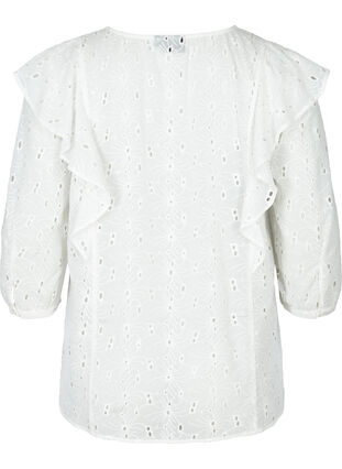 Blouse met broderie anglaise, Snow White, Packshot image number 1