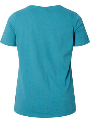 Basic t-shirt in effen kleur met katoen, Brittany Blue, Packshot image number 1