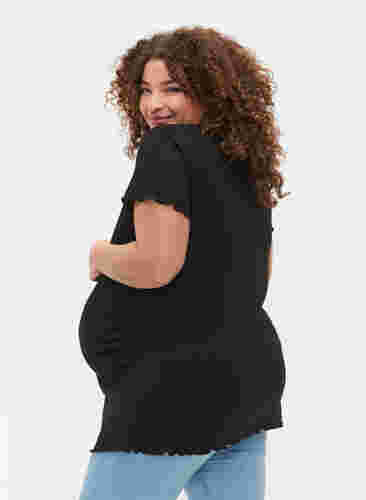 T-shirt de grossesse en côte, Black, Model image number 1