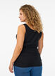 Effen gekleurd basic top in katoen, Zwart, Model image number 2