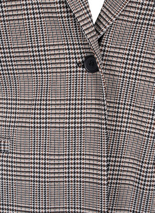 Geruite blazer met knoopsluiting, Beige Brown Check, Packshot image number 2