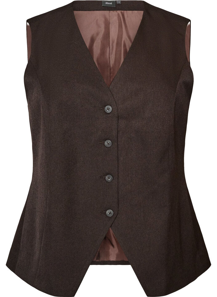 Gilet met knoopsluiting, Bruin, Packshot image number 0
