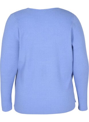 Gebreide blouse met overslag, Lavender Lustre, Packshot image number 1