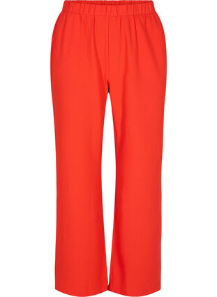 Pantalon évasé avec taille élastiquée, Fiery Red, Packshot image number 0