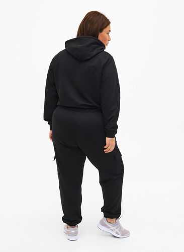 Pantalon de survêtement avec poches cargo, Black, Model image number 1