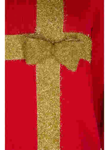 Pull de Noël en lurex, Red W/gold lurex, Packshot image number 3