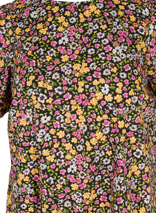 Robe fleurie en coton bio, Black Flower AOP, Packshot image number 2