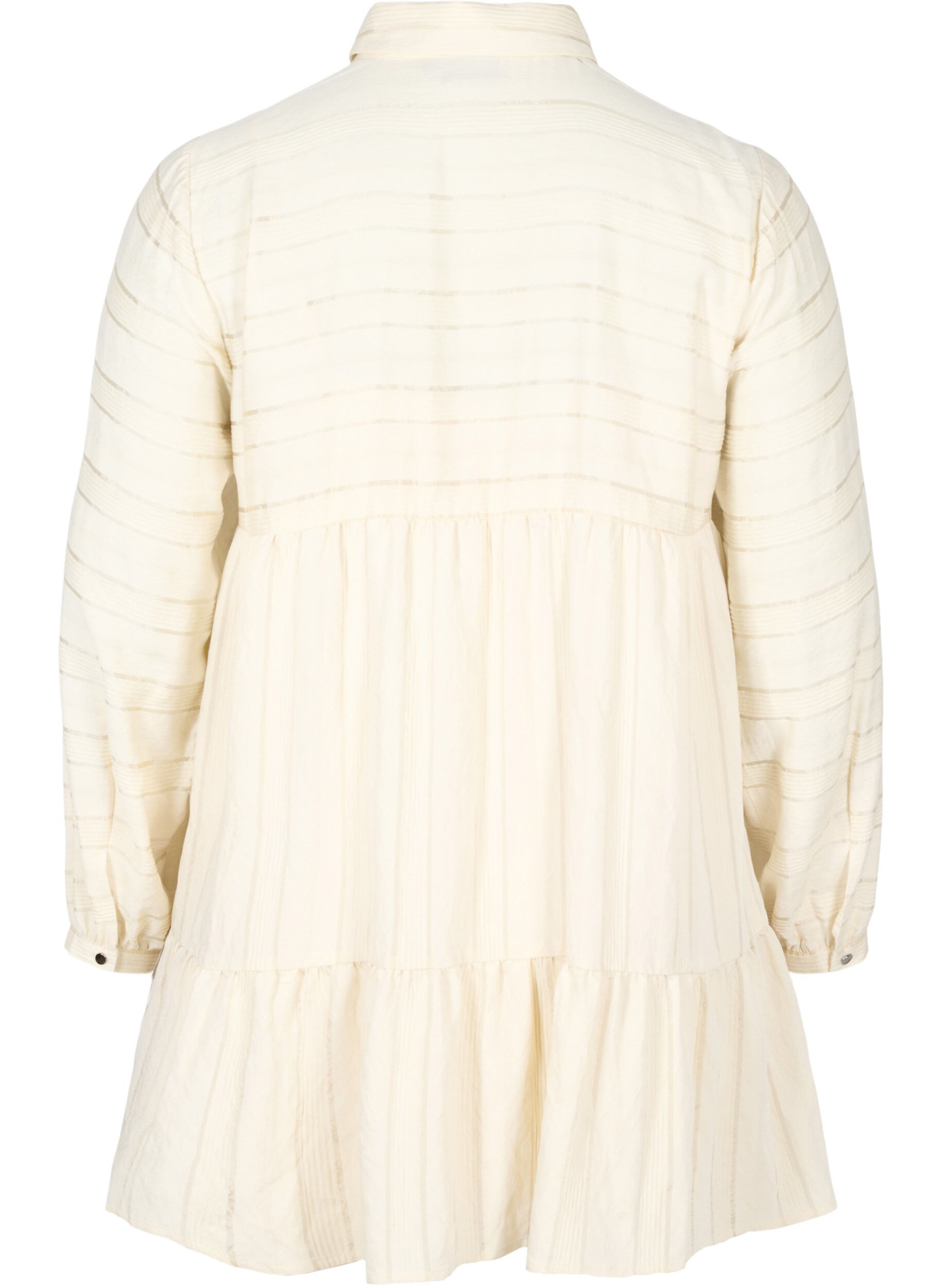 ZizziGedessineerde viscose tuniek met knopen en lange mouwen, Fog, Packshot image number 1