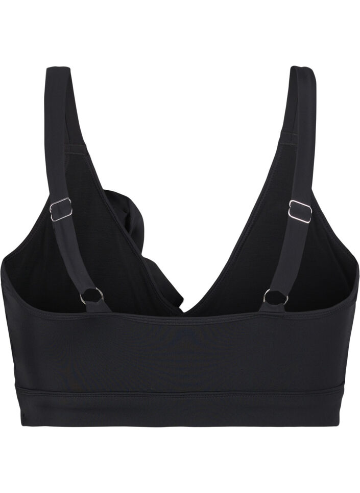 Bikinitop met ruches en uitneembare pads, Zwart, Packshot image number 1