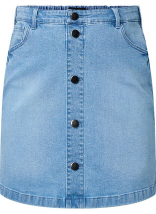 Jupe en jean avec une forme en A, Light blue denim, Packshot image number 0