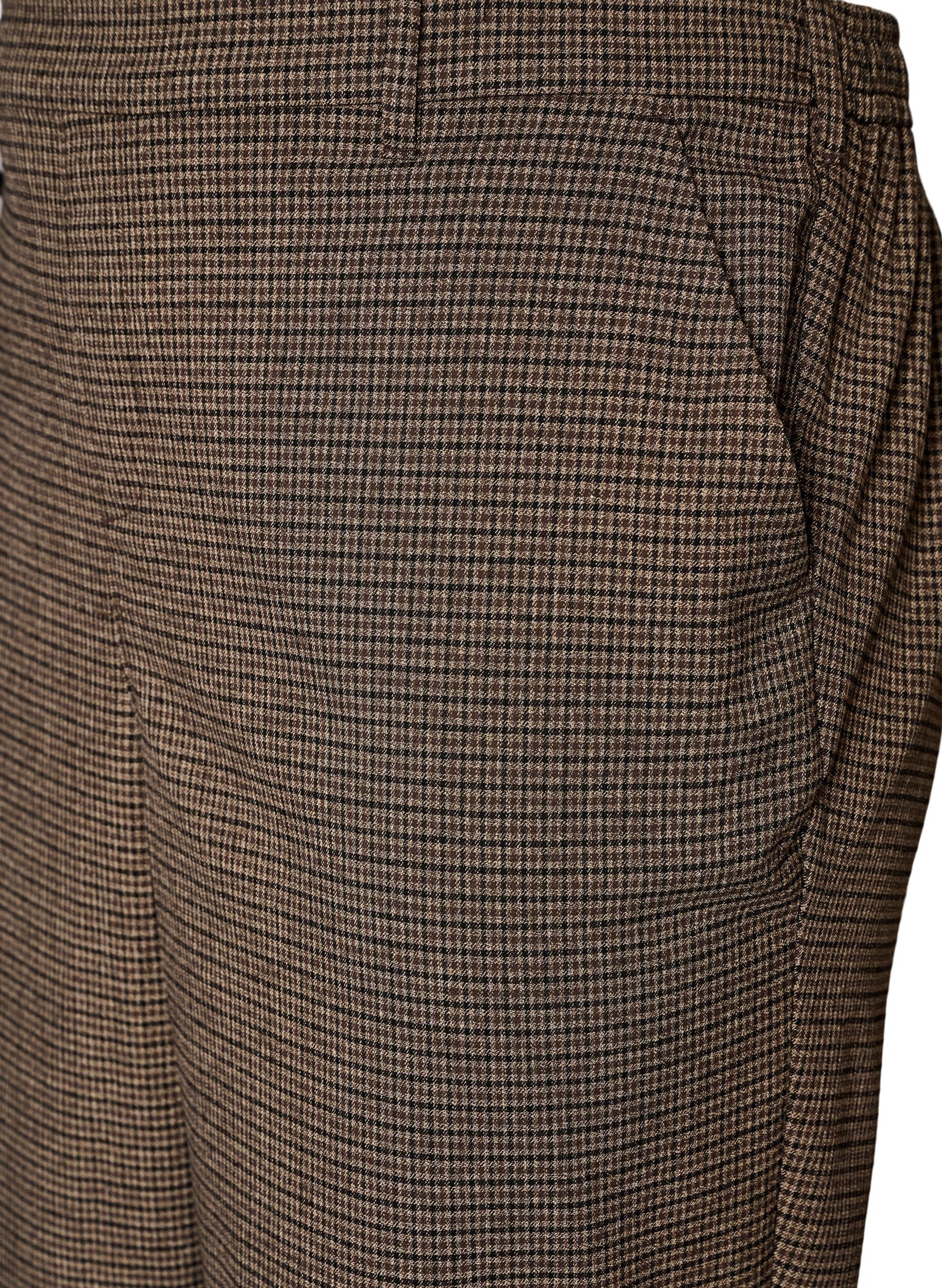 ZizziPantalon droit &agrave; petits carreaux, Marron, Packshot image number 2