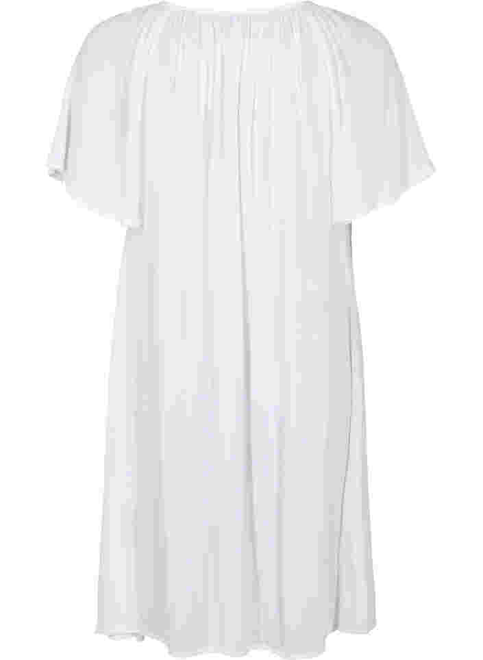 Robe en viscose à manches courtes, Bright White, Packshot image number 1