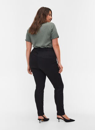 Bea jeans met super hoge taille, Black, Model image number 1