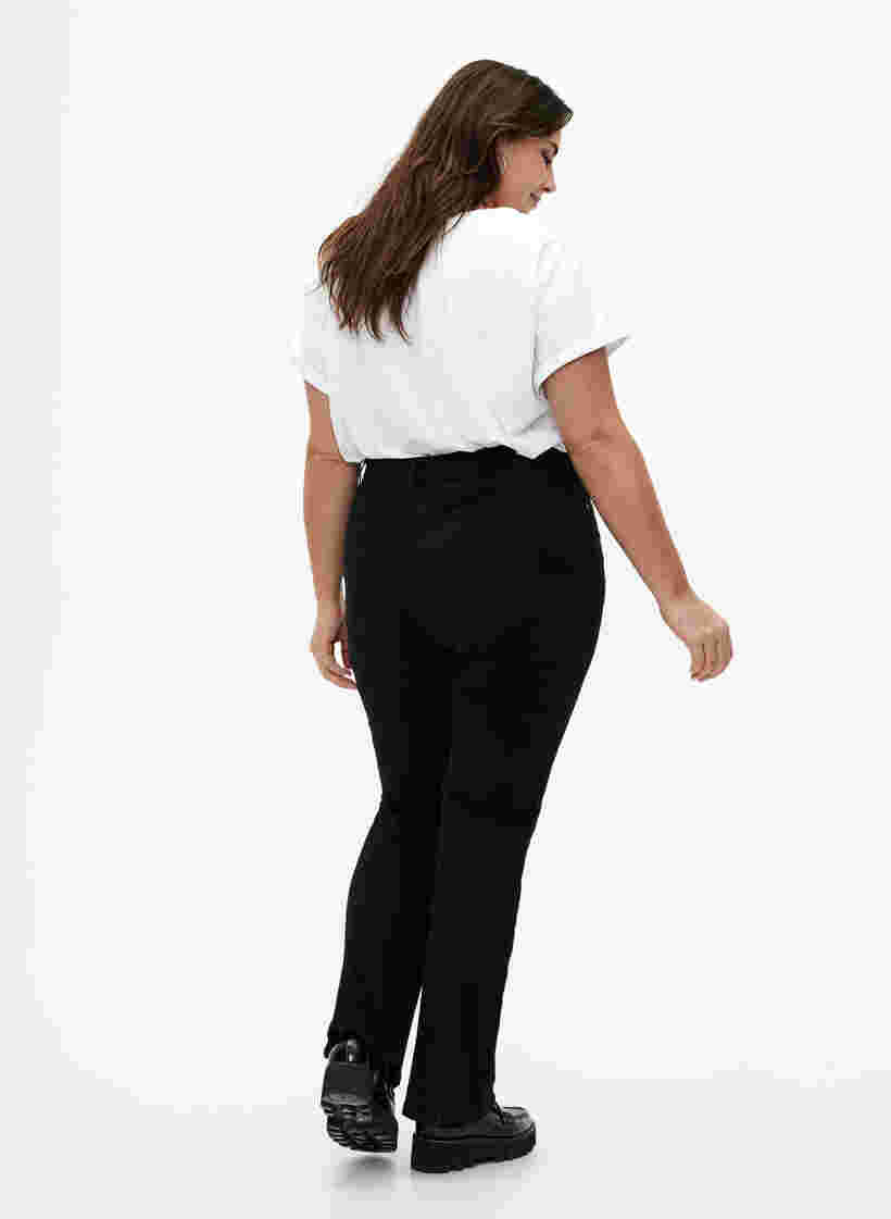 Ellen bootcut jeans met hoge taille, Black, Model image number 1