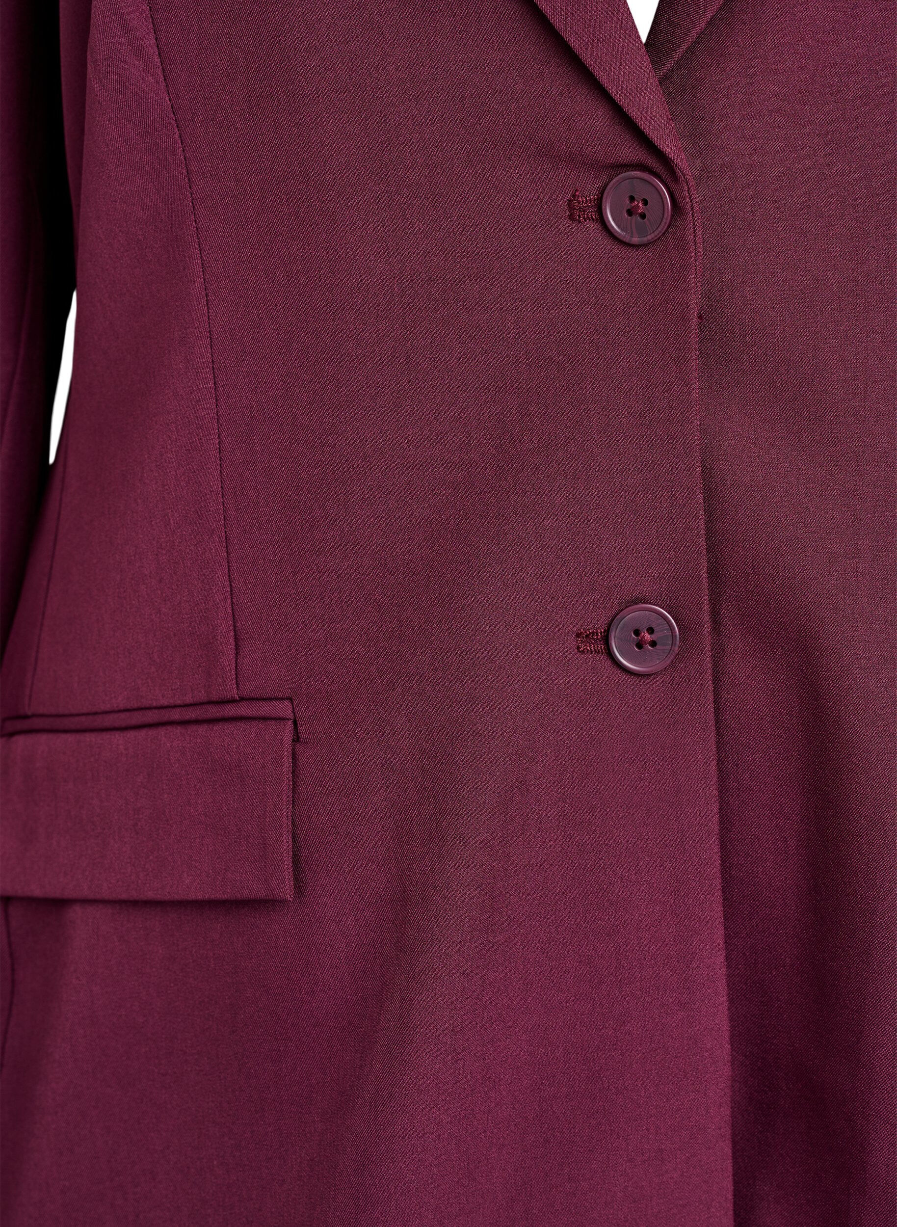ZizziFLASH - Blazer met zakken en splitjes, Donker Bordeaux, Packshot image number 2