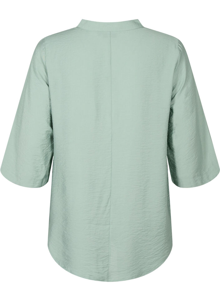 Blouse à couleur unie avec manches 3/4, Chinois Green, Packshot image number 1