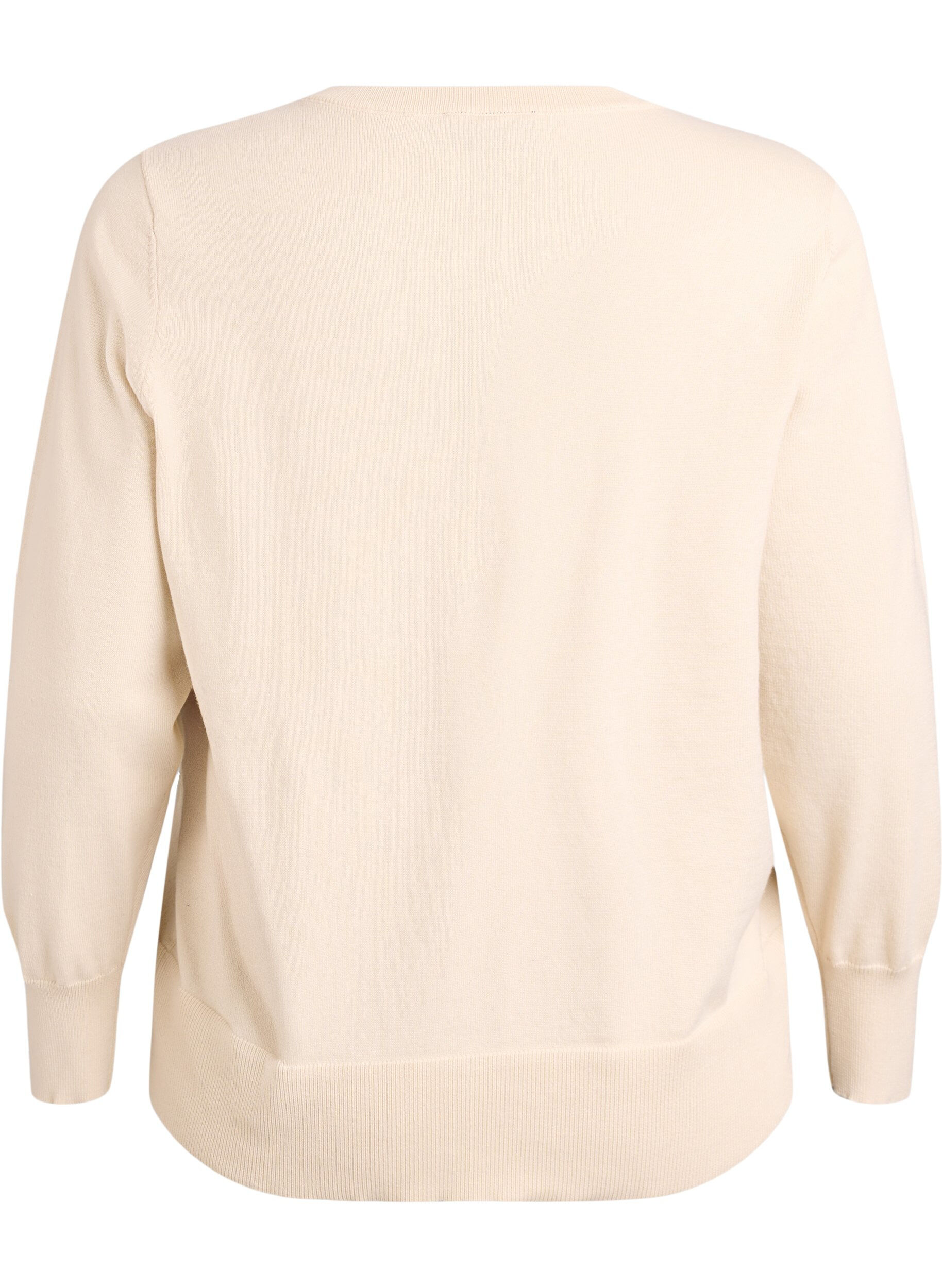 ZizziFijngebreide vest met ronde hals, Beige, Packshot image number 1