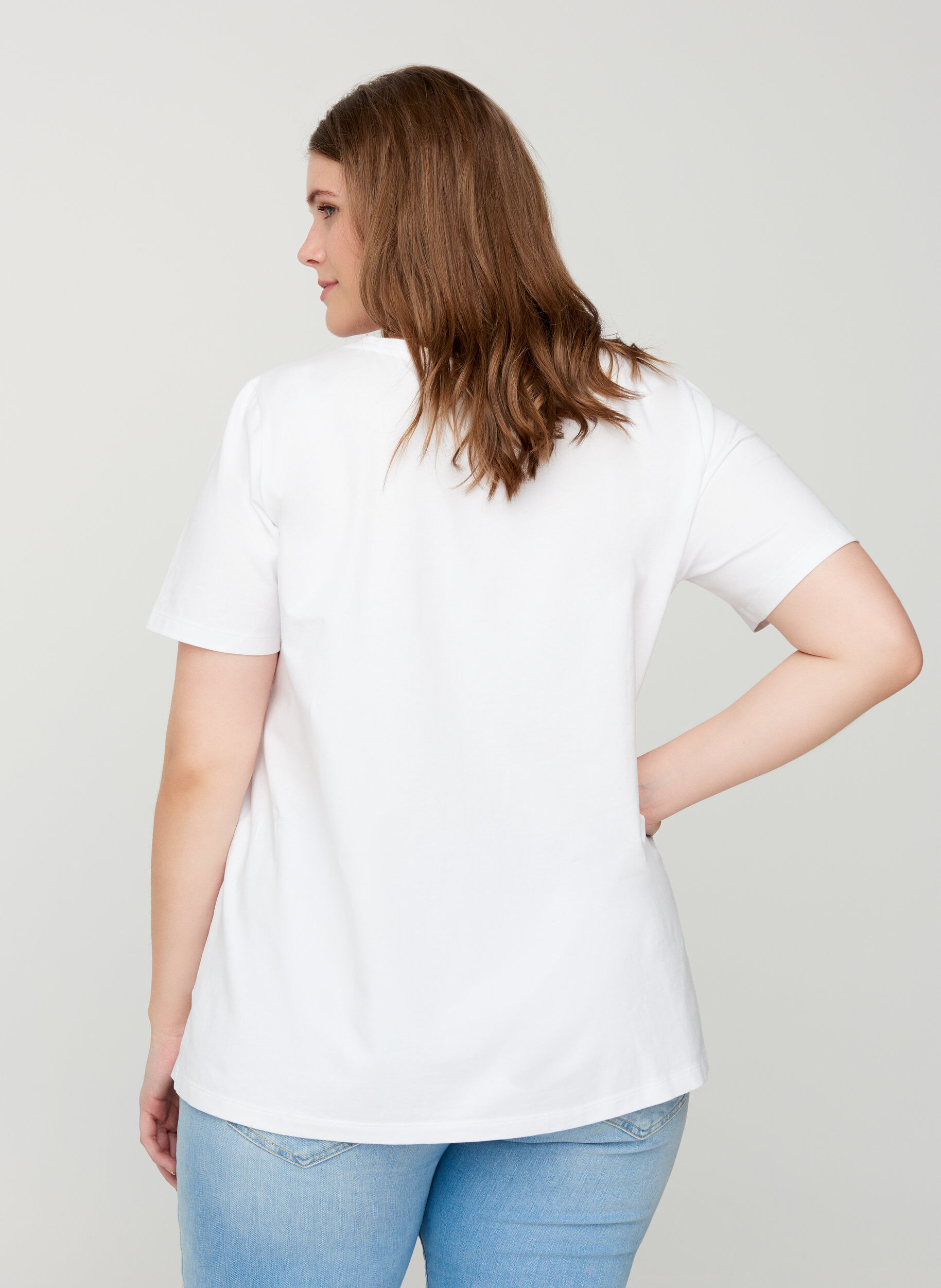 Zizzi T-shirt basique, Blanc, Model image number 2