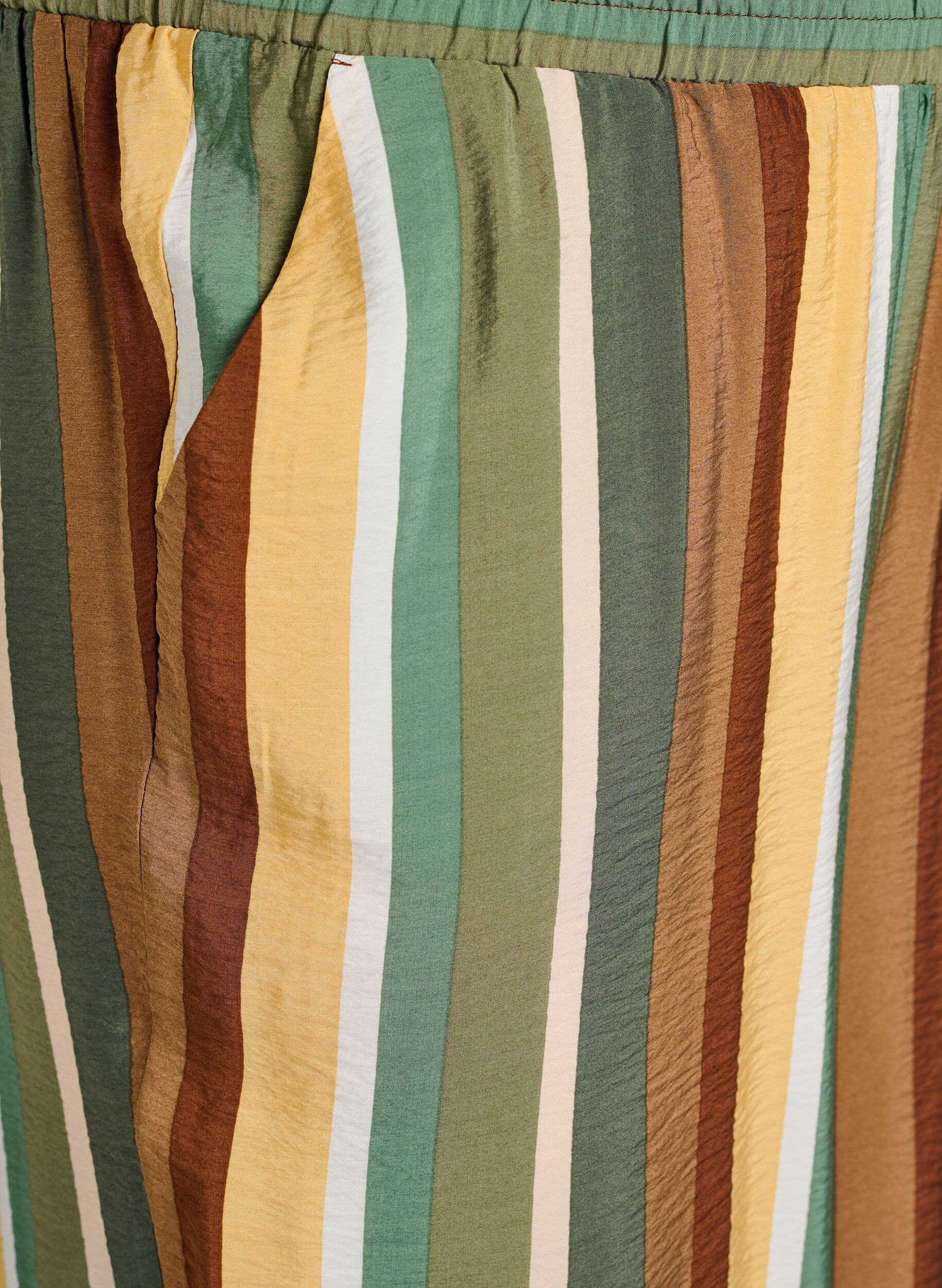 Zizzi Pantalon ample en viscose avec des rayures, Marron, Packshot image number 2