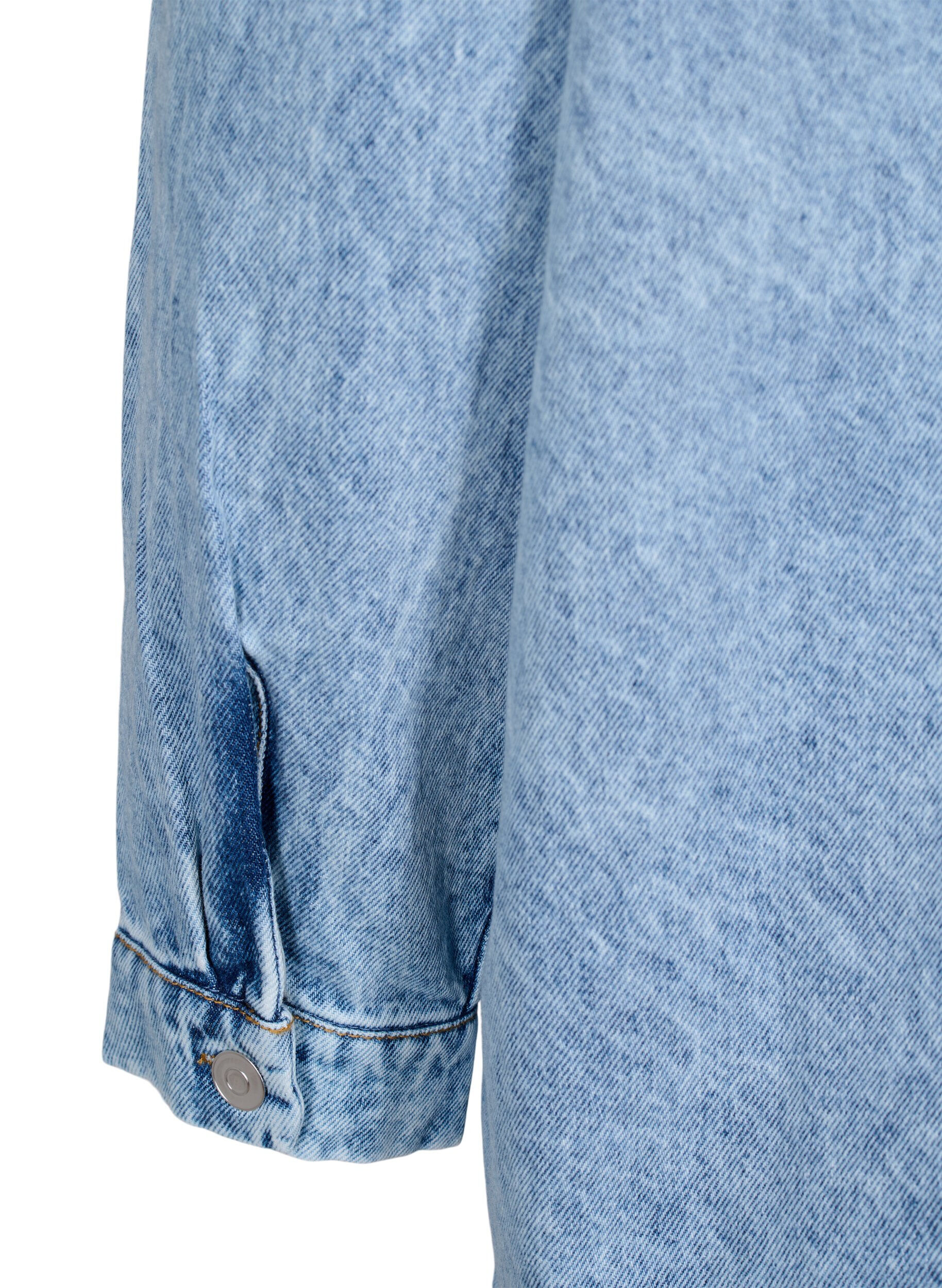 ZizziLoszittend spijkerjack met knopen, Light blue denim, Packshot image number 4