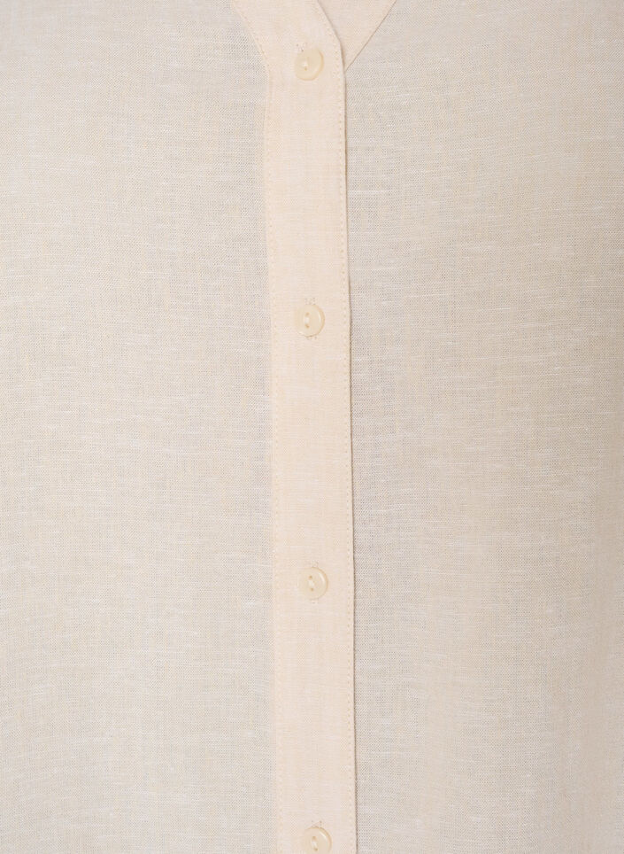 Lang shirt in linnen en viscose, Beige, Packshot image number 2