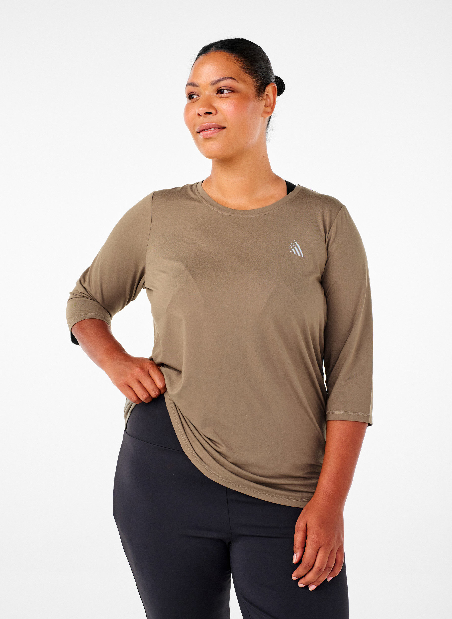 ZizziTraining blouse met 3/4 mouwen, Beige, Model image number 0