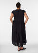 Robe midi en viscose avec manches &agrave; volants, Noir, Model image number 1