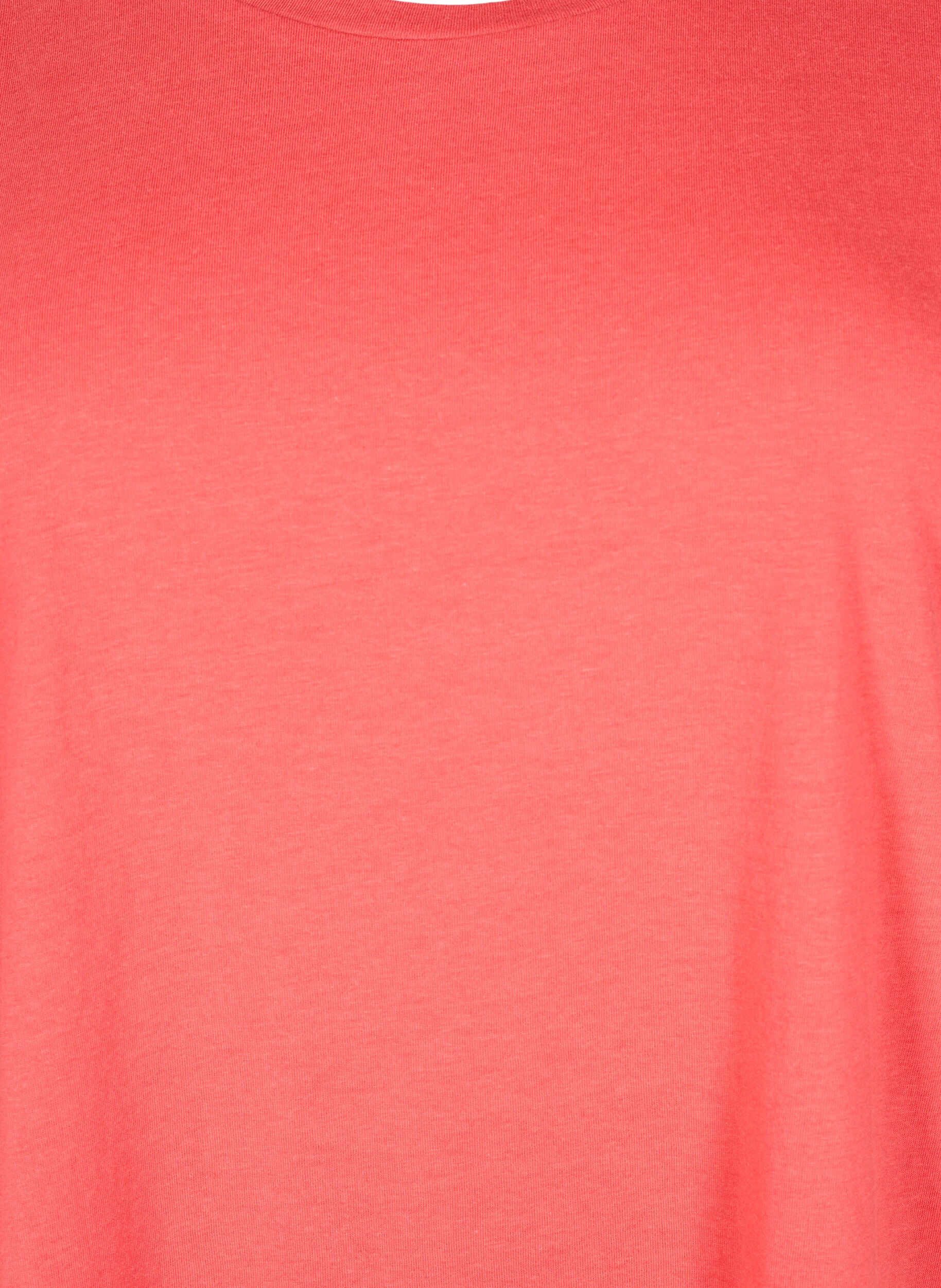 ZizziT-shirt met korte mouwen van katoenmix, Rood, Packshot image number 2