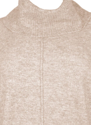 Pull en tricot mélangé avec col roulé, Simply Taupe Mel., Packshot image number 2