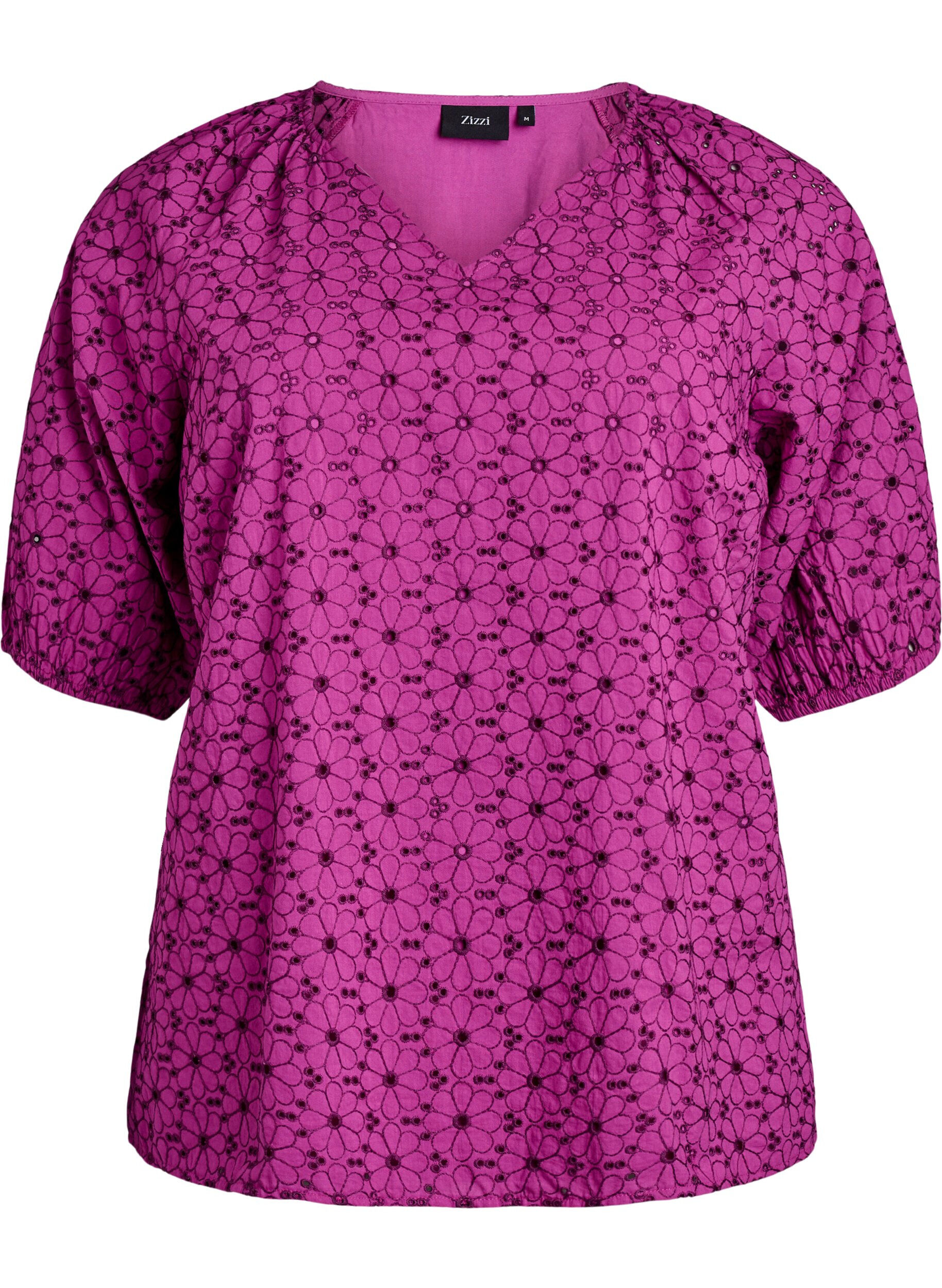 Blouse met geborduurd bloemenpatroon
