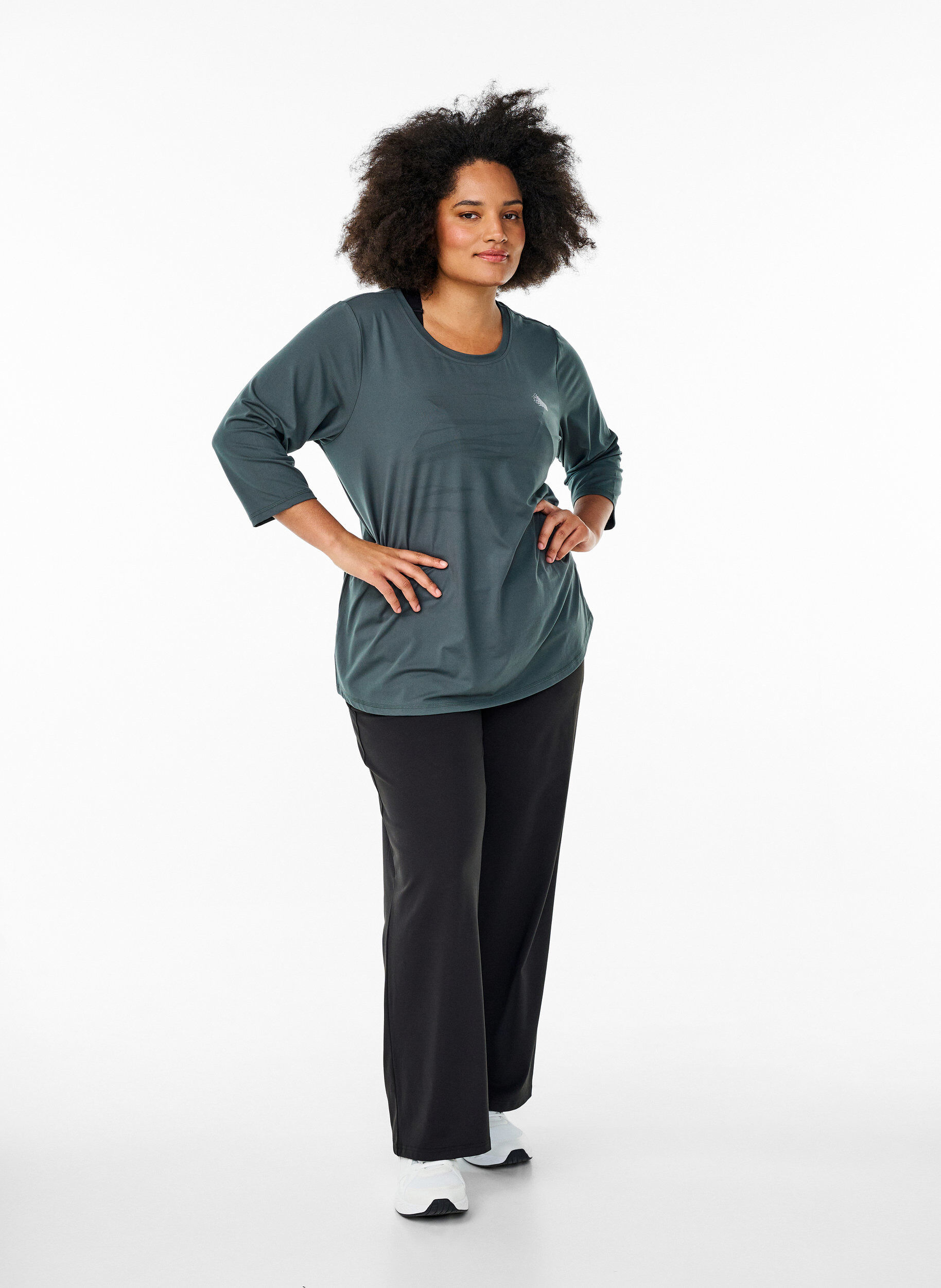 ZizziTraining blouse met 3/4 mouwen, Grijs, Model image number 1